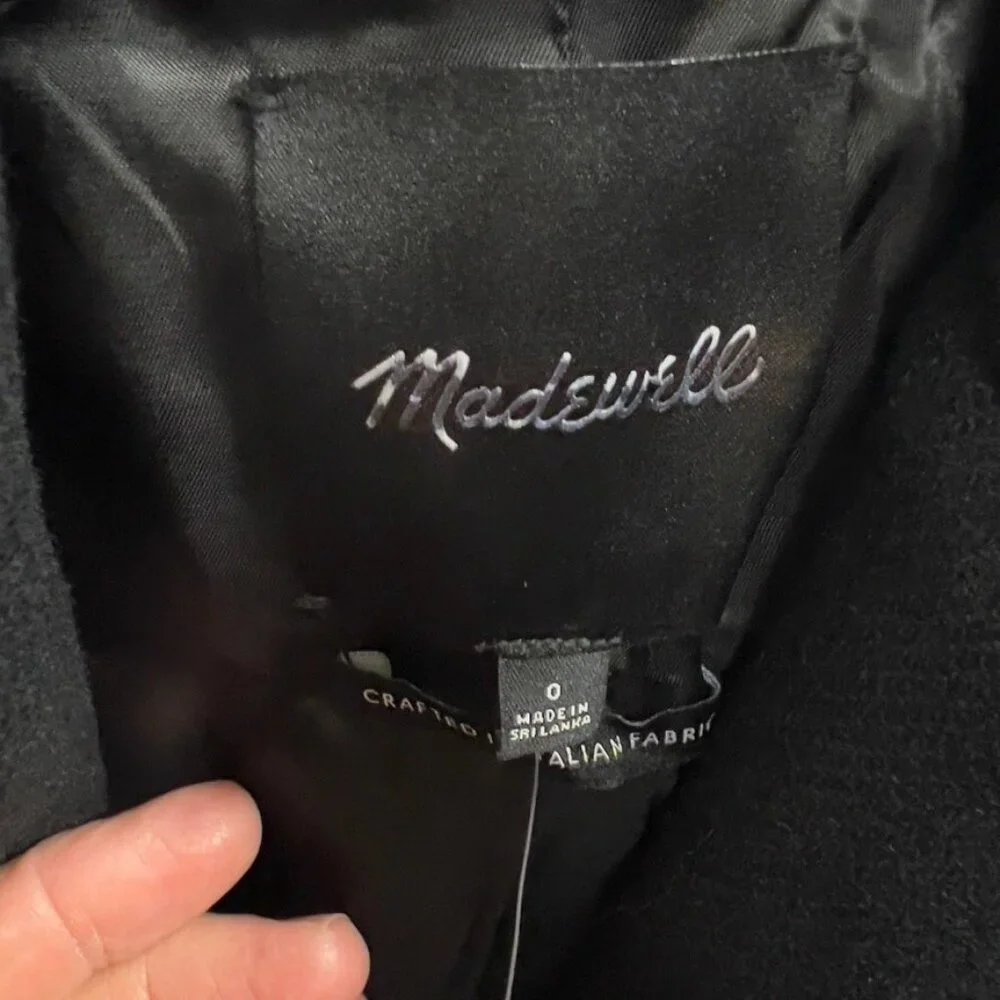 Madewell Womens $298 Blazer Coat in Insuluxe Fabric Black Size 0 NT120 - Picture 10 of 11